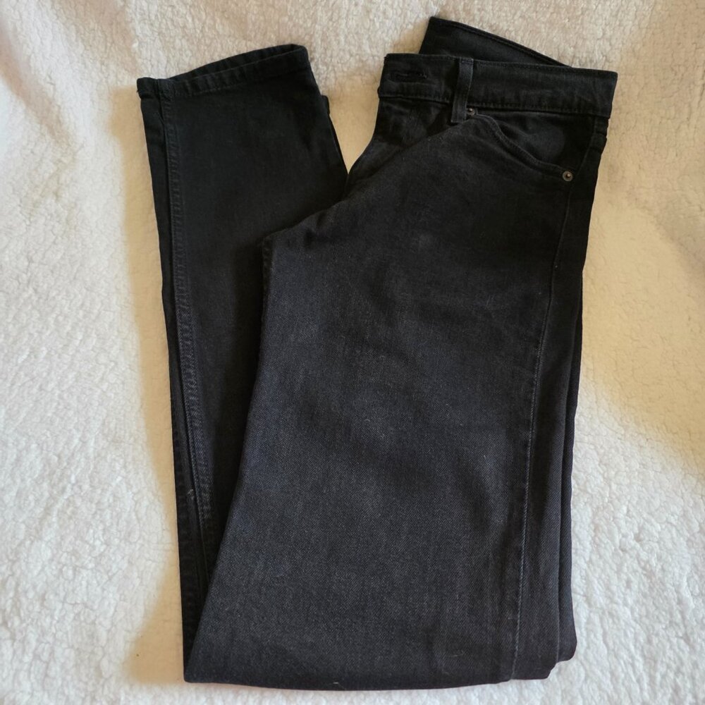 Levi Strauss "Black Label" Solid Black Denim Jeans 28x34